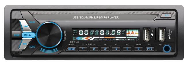 Leitor de MP3 para carro com painel fixo e USB duplo