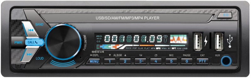 Leitor de MP3 para carro com painel fixo e USB duplo