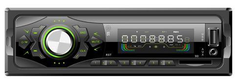 Transmissor FM Áudio One DIN Painel fixo MP3 Player para carro com etiqueta ID3 com entrada auxiliar frontal