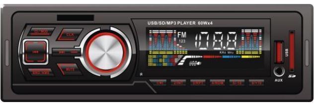 Rádio FM com leitor de MP3 para carro com painel fixo e equalizador