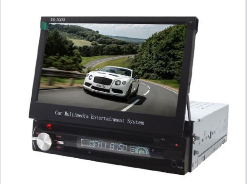 Leitor de DVD para carro com tela retrátil de 7 polegadas com Bluetooth
