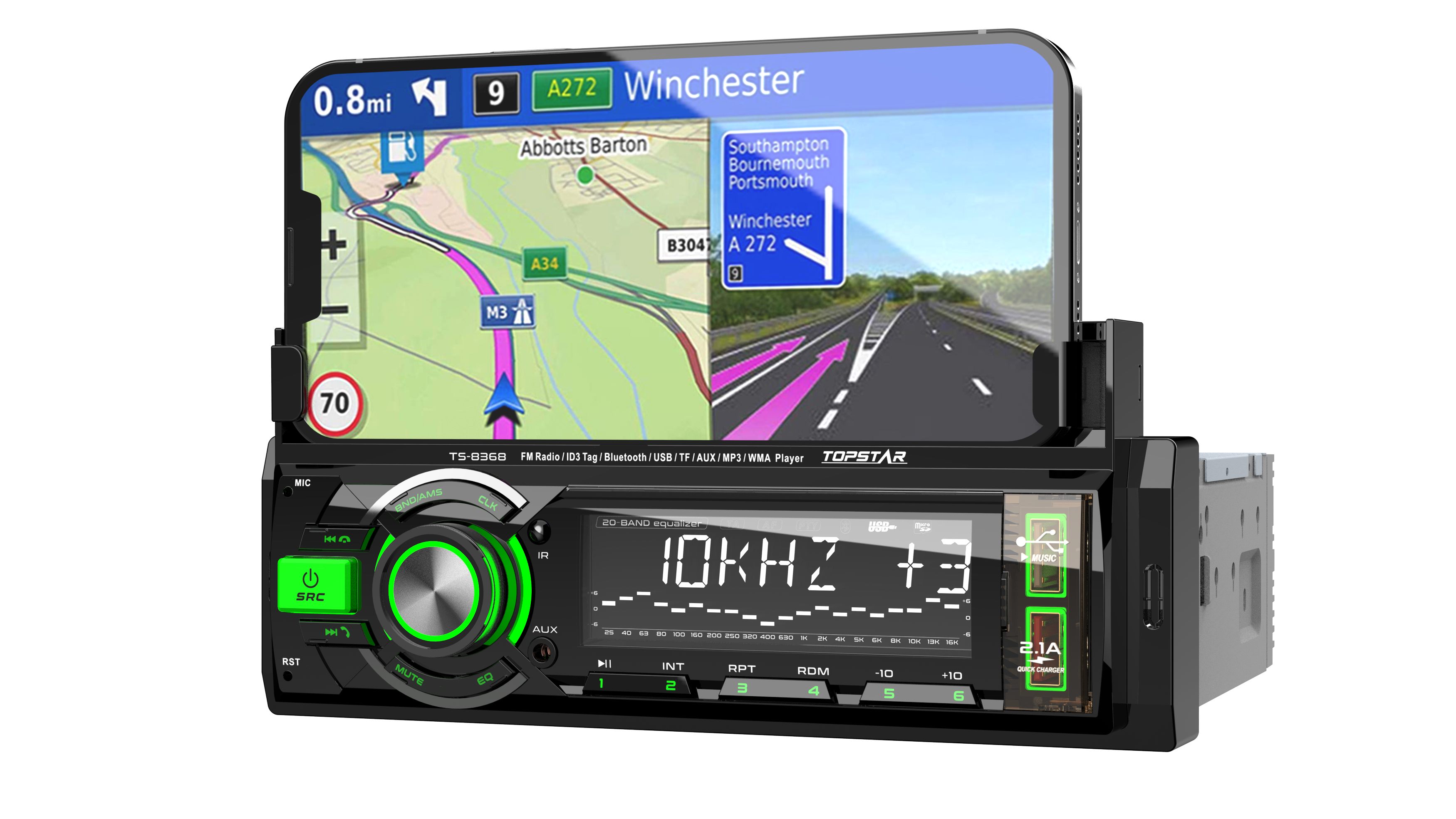 Leitor de MP3 de áudio automotivo One Din com Bluetooth