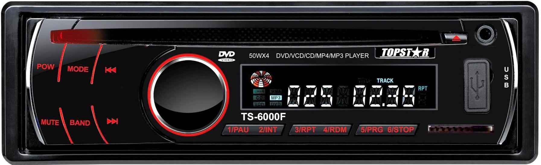Auto Stereo One DIN Painel Fixo Carro DVD Player com porta USB/SD/MMC