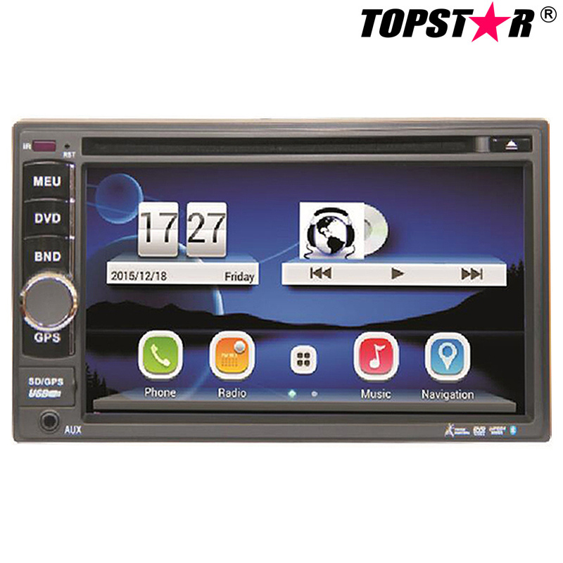 Leitor de DVD duplo DIN para carro de 6,5 polegadas com sistema Wince 