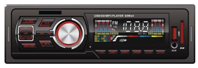 Rádio FM com leitor de MP3 para carro com painel fixo e equalizador